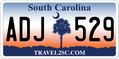 SC license plate ADJ529