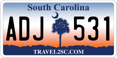 SC license plate ADJ531