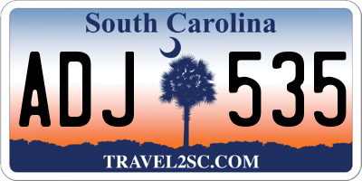 SC license plate ADJ535