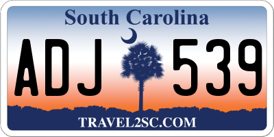 SC license plate ADJ539