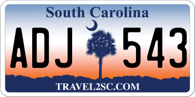 SC license plate ADJ543