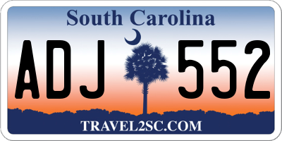 SC license plate ADJ552
