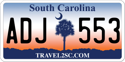 SC license plate ADJ553