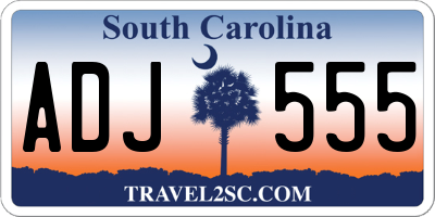 SC license plate ADJ555