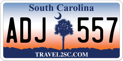 SC license plate ADJ557