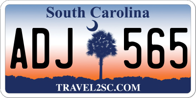 SC license plate ADJ565