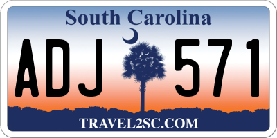 SC license plate ADJ571