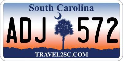 SC license plate ADJ572