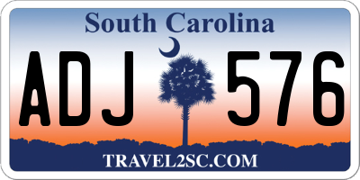 SC license plate ADJ576