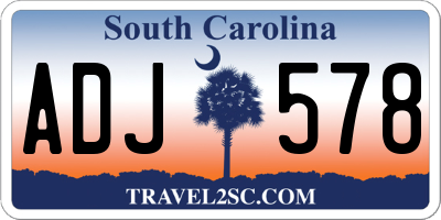 SC license plate ADJ578