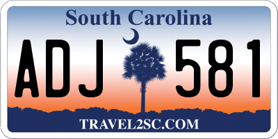 SC license plate ADJ581