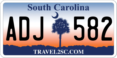 SC license plate ADJ582