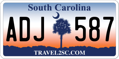 SC license plate ADJ587