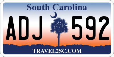 SC license plate ADJ592