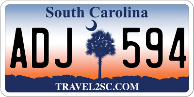SC license plate ADJ594