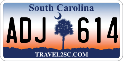 SC license plate ADJ614