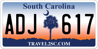 SC license plate ADJ617