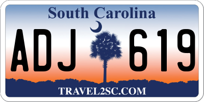SC license plate ADJ619