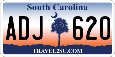 SC license plate ADJ620
