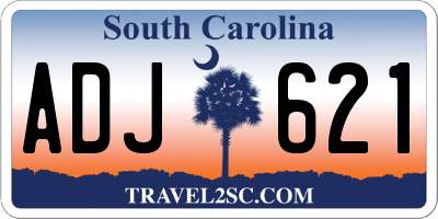 SC license plate ADJ621