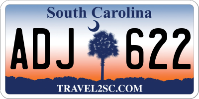 SC license plate ADJ622