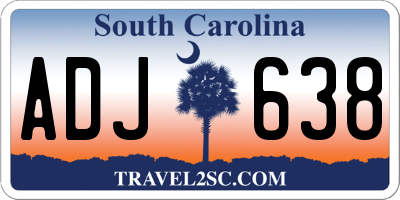 SC license plate ADJ638