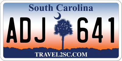 SC license plate ADJ641