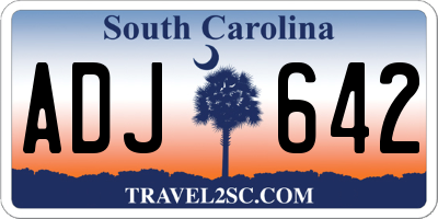 SC license plate ADJ642