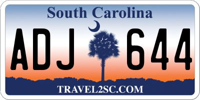 SC license plate ADJ644