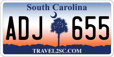 SC license plate ADJ655