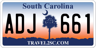 SC license plate ADJ661