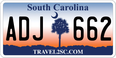 SC license plate ADJ662