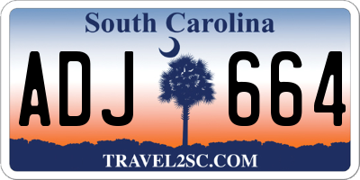 SC license plate ADJ664