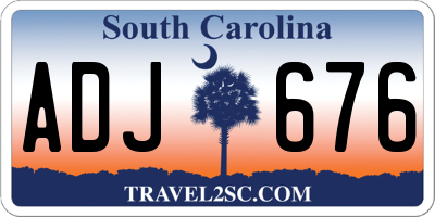 SC license plate ADJ676