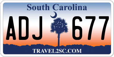 SC license plate ADJ677