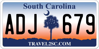 SC license plate ADJ679