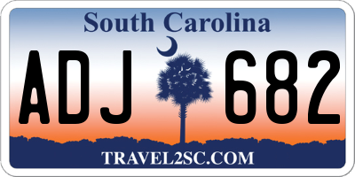 SC license plate ADJ682