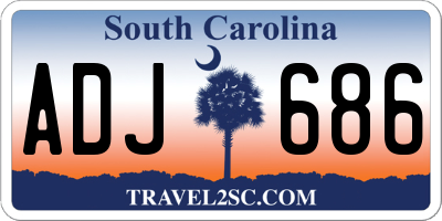 SC license plate ADJ686