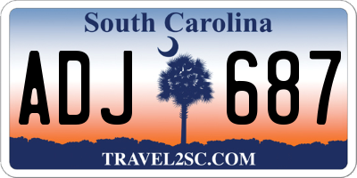 SC license plate ADJ687