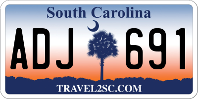 SC license plate ADJ691