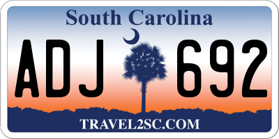 SC license plate ADJ692