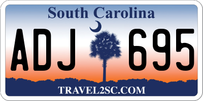 SC license plate ADJ695