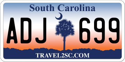 SC license plate ADJ699