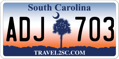 SC license plate ADJ703
