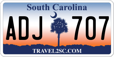 SC license plate ADJ707