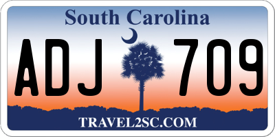 SC license plate ADJ709