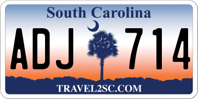 SC license plate ADJ714