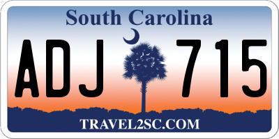 SC license plate ADJ715
