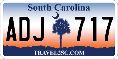 SC license plate ADJ717