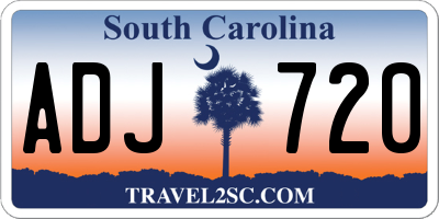 SC license plate ADJ720